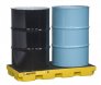 JUSTRITE 2 DRUM ECOPOLY BLEND ACCUMULATION CENTER (RECYCLED CONTENT), YELLOW