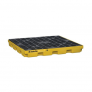 JUSTRITE 4 DRUM ECOPOLY BLEND ACCUMULATION CENTERS (RECYCLED CONTENT 100%), YELLOW