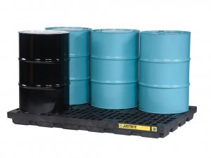 JUSTRITE 6 DRUM ECOPOLY BLEND ACCUMULATION CENTER (RECYCLED CONTENT 100%), BLACK