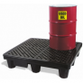 PIG 4 DRUM POLY SPILL PALLET WITH DRAIN PLUG ( BLACK )