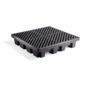 PIG 4 DRUMS POLY SPILL CONTAINMENT PALLET WITH DRAIN