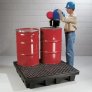PIG 4 DRUMS POLY SPILL CONTAINMENT PALLET WITH DRAIN