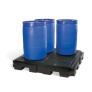 PIG PALLET SPILL H/D CONTAINMENT BLACK - WITH DRAIN
