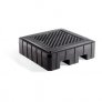 PIG POLY SPILL CONTAINMENT PALLET BLACK W/DRAIN 1-DRUM EA