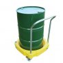 ROMOLD 4 WHEEL DRUM DOLLY WITH HANDLE, SUITABLE FOR 1 X 205LTR DRUM OR OTHER CONTAINERS, 30LTR BUND, YELLOW