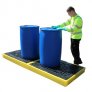 ROMOLD BUND FLOOR, 4 X 205LTR DRUMS IN LINE, 300LTR BUND