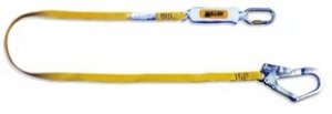 MILLER SHOCK-ABSORBING LANYARD - 2M WEBBING W/ 1 SCAFF HOOK + 1 KARABINER