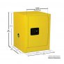JUSTRIE SURE-GRIP® EX COUNTERTOP FLAMMABLE SAFETY CABINET, 4 GALLON, 1 SELF-CLOSE DOOR, WHITE