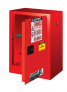 JUSTRITE 12 GAL FLAMMABLE CABINET 1 DOOR MANUAL, COMPAC SURE-GRIP EX W/PDLE HANDLE, RED
