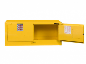 JUSTRITE 12 GAL, SELF CLOSE 2 DOORS FLAMMABLE SAFETY CABINET, SURE-GRIP EX PIGGYBACK, YELLOW