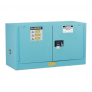 JUSTRITE 17 GALLON, 1 SHELF, 2 DOORS, SELF CLOSE, CORROSIVES/ACID STEEL SAFETY CABINET, BLUE