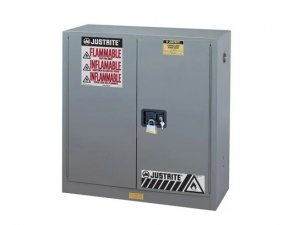 JUSTRITE 893003 30 GALLON 2 DOOR MANUAL CLOSE FIRE RESISTANT FLAMMABLE SAFETY CABINET