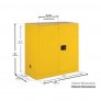 JUSTRITE 8930208 30 GALLON 2 DOOR SELF CLOSE SAFETY CABINET WITH 6 SAFETY CANS, FM APPROVED