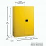 JUSTRITE 894521 45 GALLON 2 DOOR SELF CLOSE FIRE RESISTANT FLAMMABLE SAFETY CABINET WITH 2 SHELVES