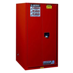 JUSTRITE 896001 60 GALLON FM APPROVED FLAMMABLE SAFETY CABINET WITH FIRE-RESISTANT DOUBLE-WALL STEEL