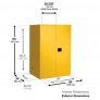 JUSTRITE 8991601 110 GALLON FLAMMABLE DRUM SAFETY CABINET WITH DRUM ROLLERS