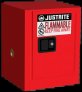 JUSTRITE SURE-GRIP EX COUNTERTOP FLAMMABLE SAFETY CABINET, 4 GALLON, 1 MANUAL CLOSE DOOR, RED