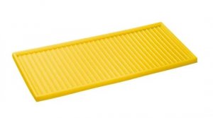 JUSTRITE 29055 YELLOW POLYETHYLENE CABINET TOP TRAY WITH HIGH VISIBILITY