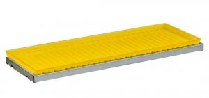 JUSTRITE 29062 CHEMICAL-RESISTANT SPILLSLOPE® STEEL SHELF WITH POLYETHYLENE TRAY