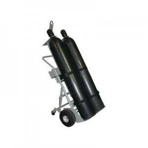 JUSTRITE 35022 DOUBLE CYLINDER HAND TRUCK WITH HOIST RING, 272 KG CAPACITY AND TOOL TRAY