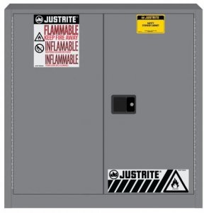 JUSTRITE 893303 30 GALLON 2 DOOR MANUAL FLAMMABLE SAFETY CABINET WITH FM APPROVAL