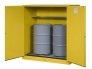 JUSTRITE 899160 FLAMMABLE DRUM SAFETY CABINET WITH OSHA COMPLIANCE AND DRUM ROLLERS