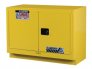 JUSTRITE UNDER FUME HOOD YELLOW CABINET, 2 DOOR MANUAL