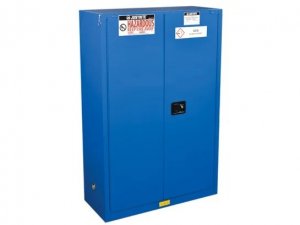 JUSTRITE 45G SURE-GRIP EX HAZARDOUS MATERIAL STEEL SAFETY CABINET, 2 SHLVS, 2 S/C DRS