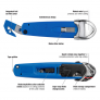 PACIFIC HANDY CUTTER S7 PREMIUM SAFETY KNIFE, 3-IN-1 CUTTER, TAPE SPLITTER & FILM CUTTER, AUTO-RETRACT, BLUE