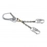 MILLER REBAR CHAIN ASSEMBLY WITH LOCKING REBAR HOOK, ATTACHED SWIVEL AND TWO LOCKING SNAP HOOKS