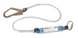 WORKGARD ENERGY ABSORBER WITH SINGLE KERNMANTLE ROPE SAFETY LANYARD, 1.8M, SCAFFOLD HOOK AND TWIST-LOCK KARABINER