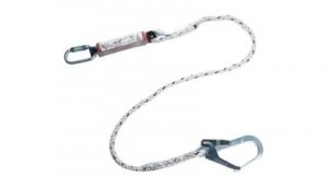 WORKGARD ENERGY ABSORBER WITH SINGLE ROPE SAFETY LANYARD, 1 SCAFFOLD HOOKS. TWIST-LOCK KARABINER