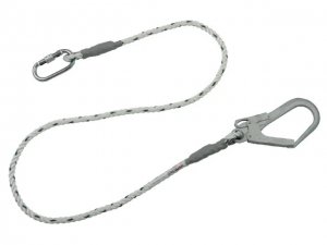 WORKSAFE® CONNECTING ROPE LANYARD 2M, FITTED WITH SCAFFOLD HOOK & KARABINER ZPSG