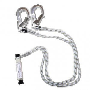WORKSAFE ENERGY ABSORBER KERNMANTLE LANYARD WITH SCAFFOLD HOOKS