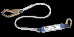 WORKSAFE® ENERGY ABSORBER WITH SINGLE KERNMANTLE ROPE LANYARD, 1.8M, FITTED WITH SCAFFOLD HOOK & TWIST-LOCK KARABINER