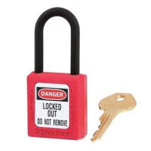 MASTER LOCK ZENEX PADLOCK, KEYED DIFFERENT - KEY RETAINING, RED