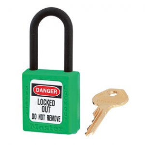 MASTER LOCK ZENEX PADLOCK, KEYED DIFFERENT WITH MASTER KEY - KEY RETAINING, GREEN