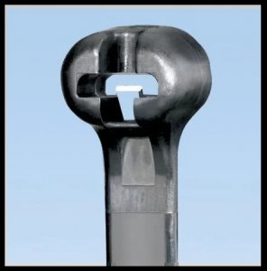 PANDUIT WEATHER RESISTANT NYLON CABLE TIE WITH METAL BARB, 6.3