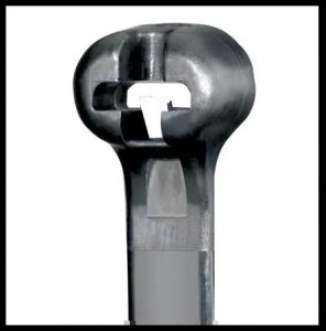 PANDUIT WEATHER RESISTANT NYLON CABLE TIE WITH METAL BARB, 7.9