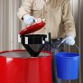 NEW PIG BURPLESS® STEEL DRUM FUNNEL WITH LATCHING LID FOR NO-SPLASH POURING