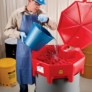 PIG POLY DRUM FUNNEL RED W/ HNG LID EACH