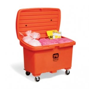 PIG HAZ-MAT SPILL KIT IN STORGE CHEST ORANGE HAZ-MAT 5IN WHEELS EACH