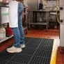 NEW PIG TUFFGRIT MODULAR ANTI-FATIGUE DRAINAGE MAT, BLACK (3' W X 3' L)