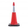 75CM SAFETY TRAFFIC CONE WITH ONE REFLECTIVE SLEEVE (HEAVY BLACK RUBBER BASE)