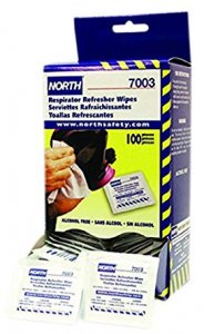 NORTH RESPIRATOR REFRESHER WIPE PADS-ALCOHOL FREE (100PC/BOX,10 BOX/CASE)