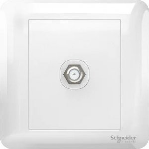 SCHNEIDER AFFLE PLUS 1G TV SOCKET F CONNECTOR – RELIABLE SIGNAL, WHITE