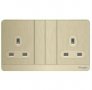 SCHNEIDER AVATARON 13A 250V 2G SW SKT METAL GOLD HAIRLINE