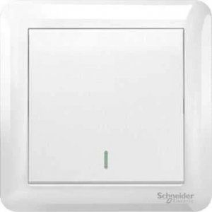 SCHNEIDER AFFLE PLUS 10AX 250V 1 GANG INTERMEDIATE SWITCH, WHITE