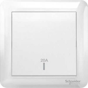 SCHNEIDER AFFLE PLUS 20A 250V 1 GANG 1 WAY DP SWITCH, WHITE