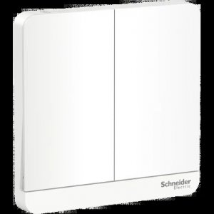 SCHNEIDER AVATARON 16AX 250V 2-GANG 2-WAY SWITCH WITH LED INDICATOR, WHITE